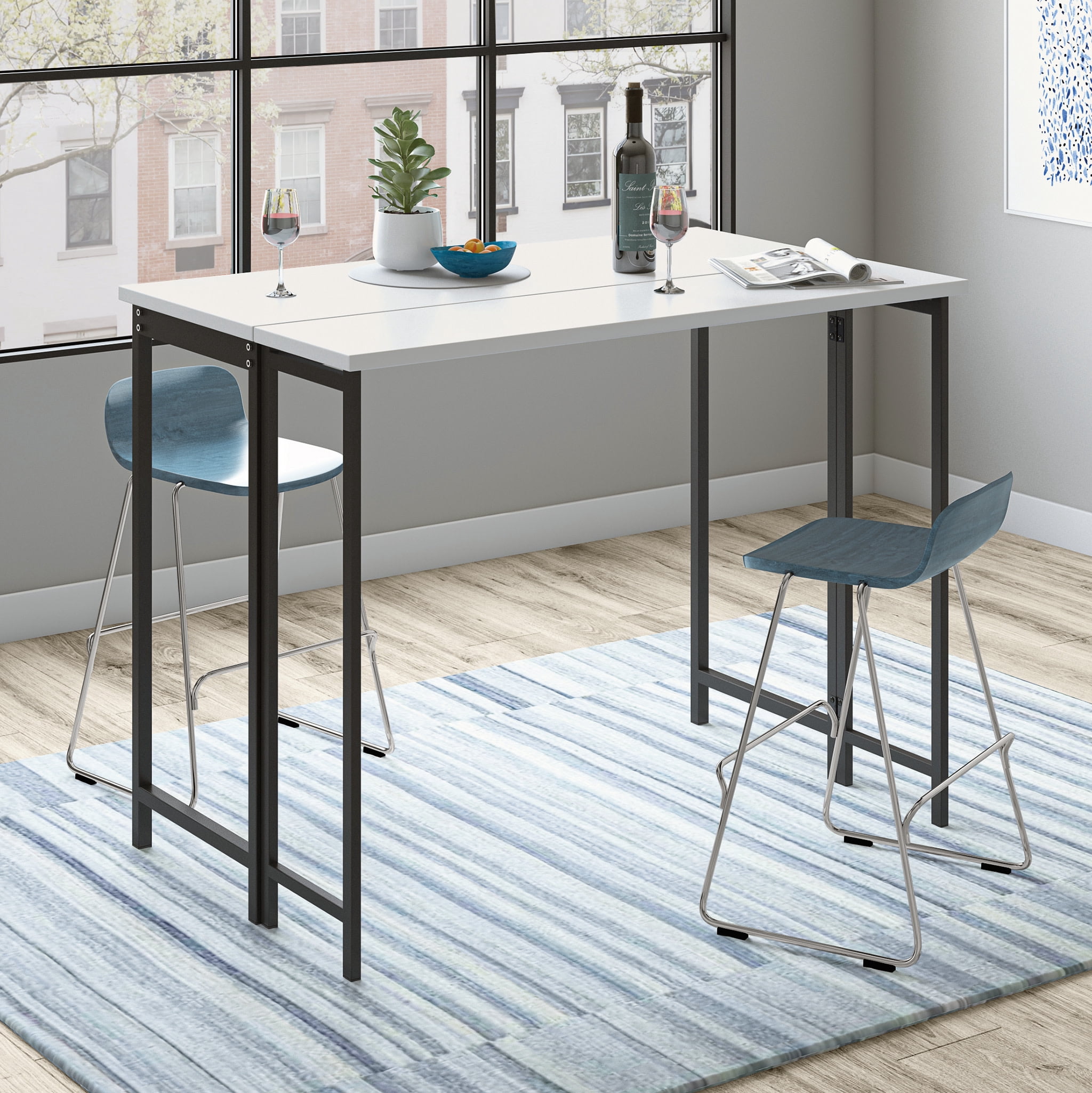 Sauder North Avenue Modern Drop Leaf Dining Table,, White Finish