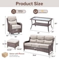 thumbnail image 6 of Jentlehouse 6-Piece Outdoor Patio Furniture Set with Swivel Chairs and Sofa,Hige Back Deep Seat Outdoor Conversation Set for Poolside Backyard Balcony, 6 of 12
