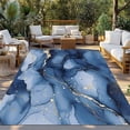 thumbnail image 3 of Outdoor Rug 5x8 ft Navy Blue and Gold Marble Texture Waterproof Outdoor Patio Rug Mat Non Slip Outside Area Rugs Carpet for RV,Camping,Porch,Deck,Pool,Balconybackyard,Abstract Lines, 3 of 9