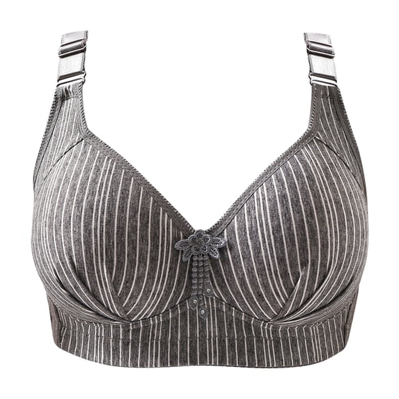 RYRJJ Wireless Support Bras for Women Striped Full Cup Lift Plus Size Bras Wirefree Push Up Shaping Comfort Everyday Bralette Bras(Z1-Black,S)