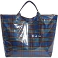 thumbnail image 1 of Sac Fourre-Tout en PVC à Carreaux Rouges de Noël pour Femmes, Grand Sac à Main en Plastique avec Impression de Lettres, Sac de Travail Spacieux, Cadeau de Noël, 1 of 8