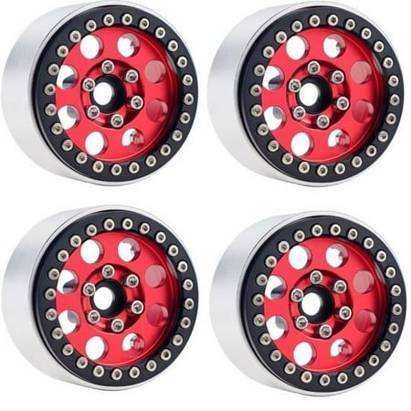 Power Hobby PHB5051RED 9 mm B2 Aluminum 1.9 Beadlock Wheels for 1-10 Hubs, Red