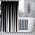 thumbnail image 2 of unique Black and White Striped Bathroom Shower Curtain, Piano key Pattern Printed Design Waterpro, 2 of 5