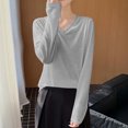 thumbnail image 6 of ClodeEU Women's Lightweight V Neck Long Sleeve Knit Top ,Casual Comfort Pullover Blouse ,Women's Plus L, 6 of 6