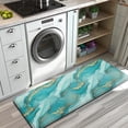 thumbnail image 3 of Teal Gold Marble Pattern Kitchen Rug Mat,Kitchen Runner Rugs Non Skid Washable,Decorative Kitchen Floor Mats for Kitchen,Sink,Laundry,17"x47.2", 3 of 7