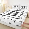 thumbnail image 4 of Erosebridal H Letter Kids Full Size Sheets, Cute Bow-tie Bed Sheets, 4 Pieces, 4 of 5
