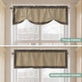 thumbnail image 5 of Black Brown Retro Greek Key Tie Up Valance Curtains for Windows, Kitchen Curtains Window Treatments, Geometric Greece Ancient Rustic Short Window Shades Valances for Bedroom Bathroom Cafe 54"x18", 5 of 8