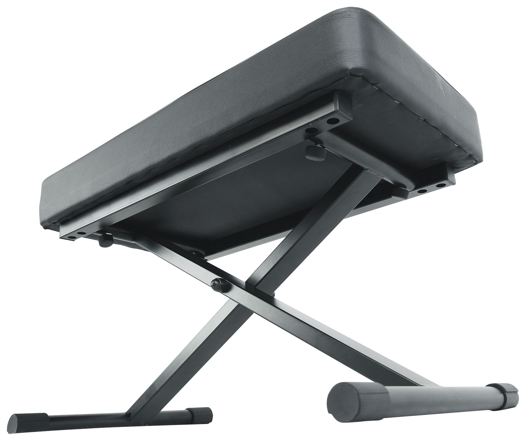 Rockville RKB61 V2 Adjustable X-Style Keyboard Bench, 3-Inch Padded Seat, Quick-Release Foldable Design, Black