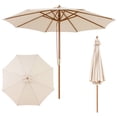 thumbnail image 1 of Gymax 9FT Patio Umbrella w/Adjustable Height Rope Pulley Lift Vented Top 8 Sturdy Ribs Beige, 1 of 10