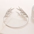thumbnail image 3 of Eoperou Leaf Crown Stainless Glossy Exquisite Solid Color Headwear Bridal Wedding Dress Accessories Queen Tiara Crown Women Headgear, 3 of 7