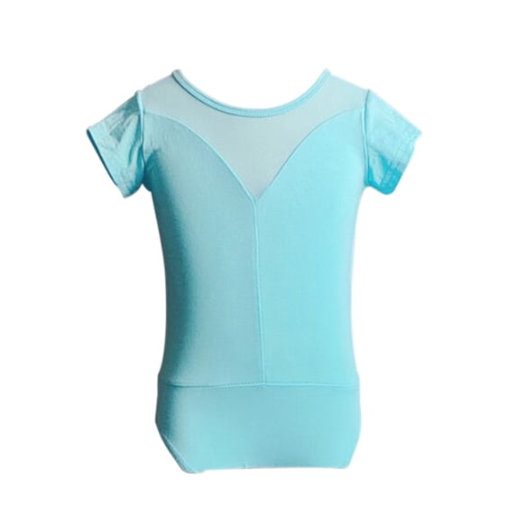 3-14T Girls Ballet Leotard Kids Gymnastics Camisole Tutu Dance Dress Short Sleeve Ballerina Dancewear