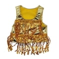 thumbnail image 2 of YMNXA Big Kids Girls Tank Top Sleeveless Round Neck Sparkly Fringe Comfortable Fashion Vest For Party And Performance Gold 14-17 Years, 2 of 5