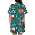 thumbnail image 3 of Bixox Women's Medical Elements Printed Pajama Set 2 Piece Lounge Set Top and Shorts Soft Pajamas, Shorts with Pockets, 3 of 7