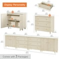 thumbnail image 3 of WAMPAT Wood Dresser with 6 Drawers and 2 Cabinets for Bedroom, Modern Chest of Drawer, 142" Wide, Light Oak Wood Finish, 3 of 9