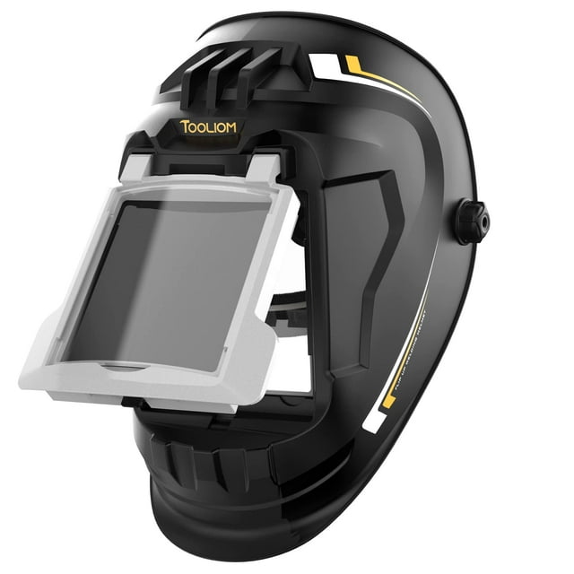 Casco de soldadura TOOLIOM con tapa frontal y lente abatible Shade-10