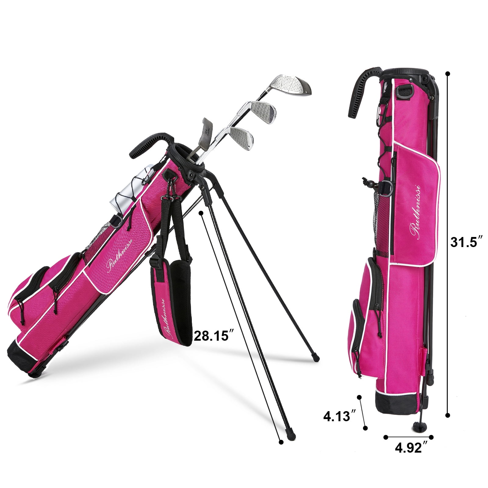 RUTHNISSI Golf Stand Bag, Lightweight Golf Easy Carry Bag with Padded Strap，Durable Pitch n Putt Golf Bag , Practice Ranger Sunday Golf Bag for Men&Women，par 3