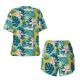 thumbnail image 2 of Sigee Tropical Floral for Sleepwear Casual Pjs with Pockets Women's Pajamas Sets Shorts 2 Piece Short Sleeve Lounge Sets, 2 of 9