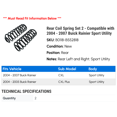 thumbnail image 2 of Rear Coil Spring Set 2 - Compatible with 2004 - 2007 Buick Rainier Sport Utility 2005 2006, 2 of 2