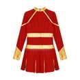 thumbnail image 5 of YEAHDOR Girls Children Cheerleading Outfit Schoolgirl Cheer Team Uniform Dancewear Long Sleeve Shiny Rhinestone Dress Red 6, 5 of 6
