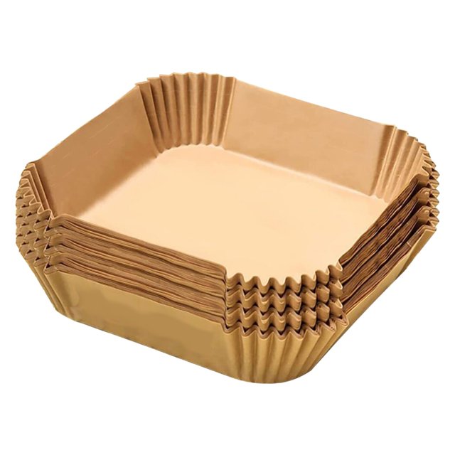 50 Piezas De Papel Desechable Para Freidora Sin Aceite, Cuadrado, 7,9 Pulgadas, Antiadherente, Desechable, Resistente Al Aceite, Resistente Al Agua, Perfecto Para Freír, Hornear Y Asar Sin Aceite.