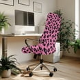 thumbnail image 3 of FKELYI Office Chair Cover Removable Computer Chair Slipcover Black Pink Leopard Print Stretch Fabric Swivel Chair Protector Covers for Boss Chair Armchair, Large, 3 of 6