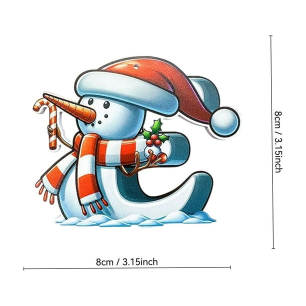 Adornos navideños colgantes de acrílico 2D con forma de muñeco de nieve y letras, para festivales navideños, para árbol de Navidad, para jardín y Halloween.