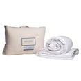 thumbnail image 4 of Melissa Linen Queen Size Down Alternative Comforter, Bamboo Jacquard Cotton, White, 4 of 6