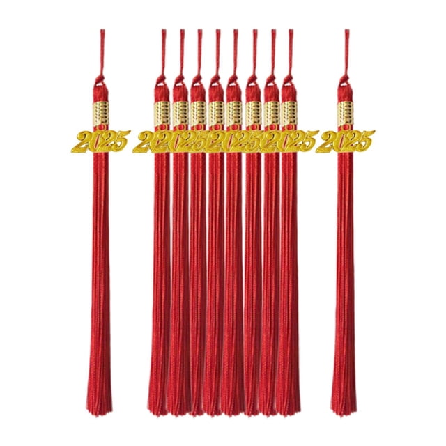 Tassels de graduación de 10 piezas 2025 2025 Decoración de sombrero de graduado graduado graduado Rojo