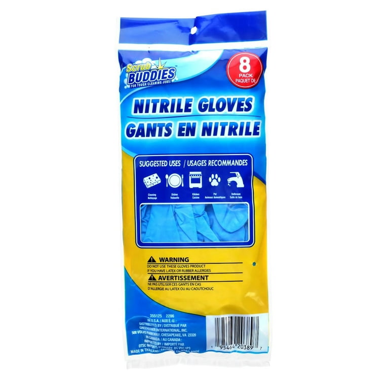 Scrub Buddies Blue Nitrile Gloves, 8-Ct. (2 Pack), Size: One Size