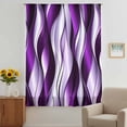 thumbnail image 3 of Purple Striped Ombre Sheer Curtains 54 Inches Long, Modern Purple Moire Geometric Light Filering Curtains, Breathable Simi Curtain Privacy Drapes for Kitchen Bathroom Small Window Treatment, 3 of 9