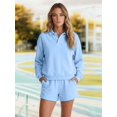 thumbnail image 6 of Women's 2 Piece Sets Long Sleeves Top Shorts Casual Trendy Outfits M, 6 of 9