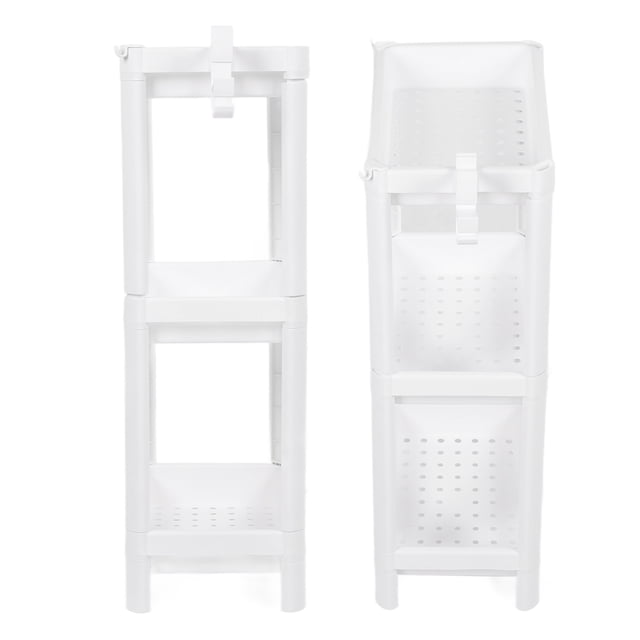 Bathroom Tower Shelf Plastic Organizer Multifunctional Shelving Unit For Living Room Bedroom Kitchen