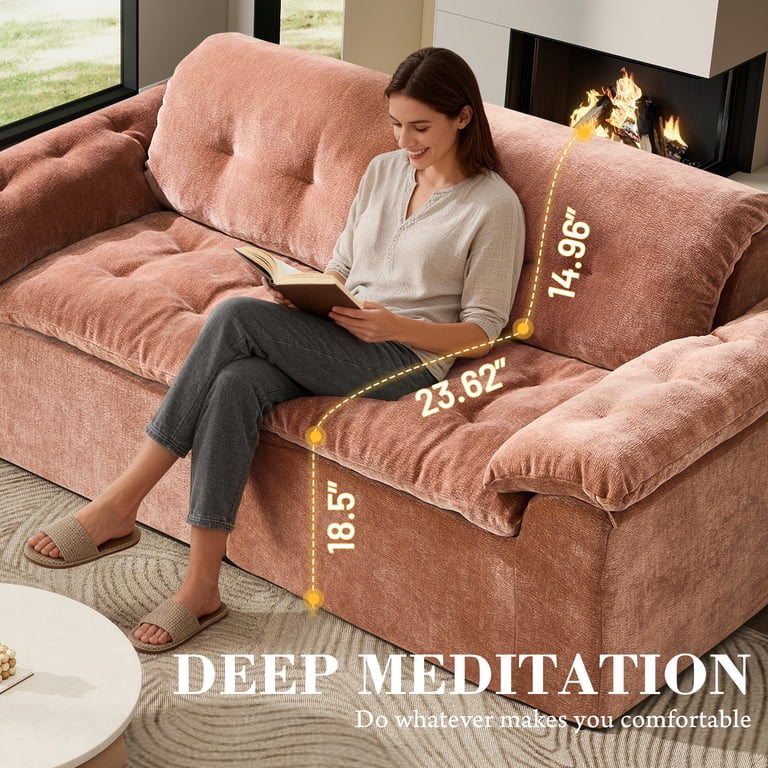 Aukfa 2-Piece Cloud Modular Sectional Sofa for Living Room, Ice
