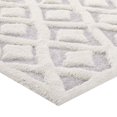 thumbnail image 4 of Modway Morsel Abstract Diamond Lattice 8x10 Shag Area Rug in Ivory and Light Gray, 4 of 7