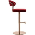 thumbnail image 4 of Whiteline Modern Living Nova Barstool, Red Velvet Seat, Adjustable Height, Rose Gold Stainless Steel Base, 4 of 8