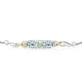 thumbnail image 2 of 925 Sterling Silver and 10K Yellow Gold Mercury Mist Mystic Topaz Sky Blue Topaz and White Lab Grown Diamond Tennis Bracelet for Women (1.97 Cttw, Gemstone Birthstone, Fully Adjustable up to 9 inch), 2 of 4