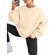 thumbnail image 3 of Sudadera con Capucha de Gran Tamaño para Mujer, Suéteres de Larga con Cuello Redondo de , Conjuntos Cómodos de Moda de Otoño. Caqui XL, 3 of 9
