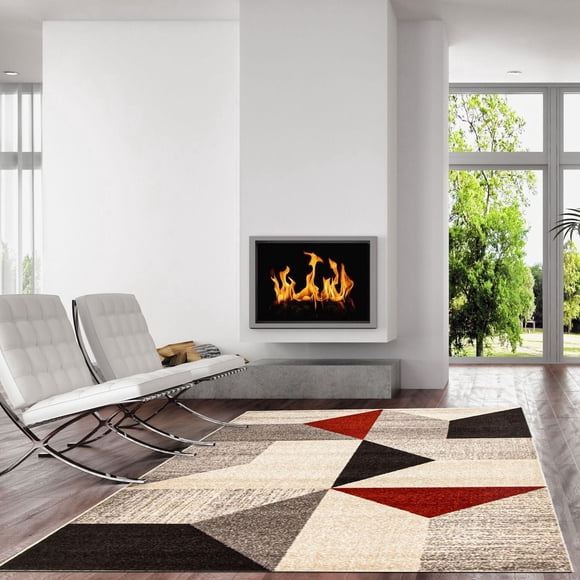 ECARPET Geometric Area Rug, Indoor Carpet for Living Room Bedroom Harlow Collection