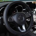 thumbnail image 2 of KERISTE 15" Auto Car Steering Wheel Cover Breathable Leather Anti-slip Accessories Black Black, 2 of 3