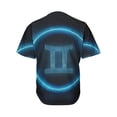 thumbnail image 2 of Blue Gemini Zodiac Sign Print Active Baseball Jersey for Men and Women, Zodiac Horoscope Button Down Women’s Baseball Team Shirts., 2 of 4
