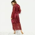 thumbnail image 5 of Women Nightdress Sexy Lace Satin Long Robes Deep V Neck Sleepwear Loungewear, 5 of 5