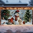thumbnail image 4 of Christmas Garage Door Cover Decorations, Garage Christmas Buddy Banner Xmas Snow Santa Hanging Decoration Photography Wall Backdrop for Xmas Home Holiday Decor, 157*75In, 4 of 6