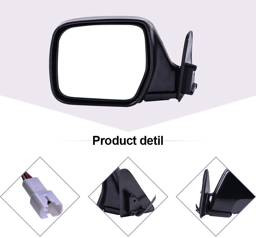 1990 Built After 2/90 Production Date Power Adjusted Manual Folding Side Mirror ECCPP Door Mirror Passenger Right Side for 1996-1998 Lexus LX450 1990-1997 Toyota Land Cruiser 