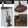 thumbnail image 4 of 21" Outdoor Lamp Post Light, Vintage Bronze Garden Lantern with Clear Glass Shade, Waterproof Exterior Lighting Fixture for Yard, Porch, Walkway, Driveway (No Bulb, 1-Pack), 4 of 9