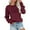 Wine, variant on cfhntfmh Womens Sweatshirt Crewneck Long Sleeve Shirt Loose Fit Pleated Tops Solid Casual Pullover Fall Fashion Outfits for Women