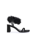 thumbnail image 2 of No Boundaries Women's Block Heel with Fur Ankle Strap, 2 of 5