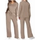 thumbnail image 2 of Conjuntos de Dos Piezas para Mujer, Cuello en V, Conjuntos Casuales A Juego, Ropa de Estar por Casa, Ropa de Otoño, Conjuntos de Viaje, Moda Marrón M, 2 of 6