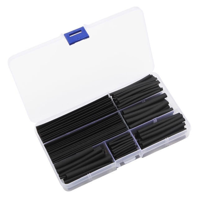 LEEYNEER 150 Pcs/boîte Manchon Rétractable à la Chaleur Usage Longue Durée Haute Résistance Polyoléfine Noir Gaine Rétractable pour Voiture