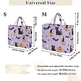 thumbnail image 2 of FORMRS Womens Corduroy Tote Bag Crossbody Shoulder Handbag with Pocket, Light Purple Halloween Black Cat, 2 of 7