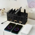 thumbnail image 4 of Cable Management Box, 1-pack With Cable Organizer, Hiding Wires And Power Strips, Plastic Material, Large Storage Space, Safe, Fashionable, Suitable for Home & Office, 4 Slot Phone Holders, 4 of 7